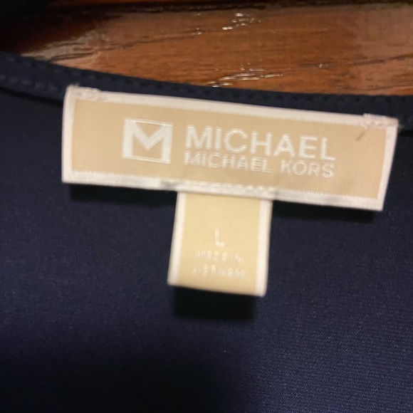 Micheal Kors faux wrap dress NAVY Size L - Picture 2 of 3